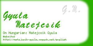 gyula matejcsik business card